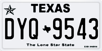 TX license plate DYQ9543