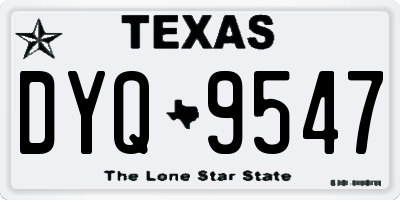 TX license plate DYQ9547