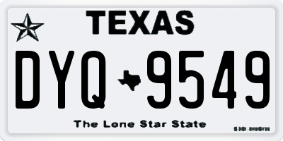TX license plate DYQ9549