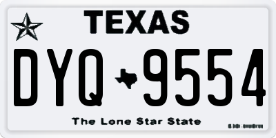 TX license plate DYQ9554