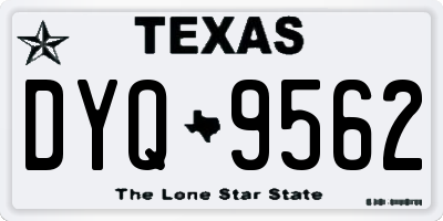 TX license plate DYQ9562