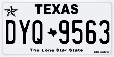 TX license plate DYQ9563