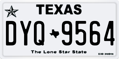 TX license plate DYQ9564