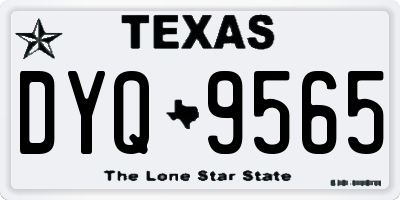 TX license plate DYQ9565