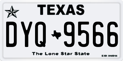 TX license plate DYQ9566
