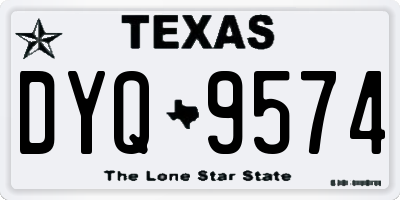TX license plate DYQ9574
