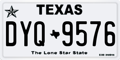 TX license plate DYQ9576