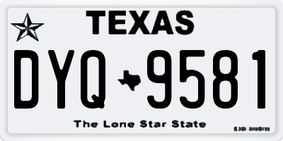TX license plate DYQ9581