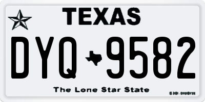 TX license plate DYQ9582