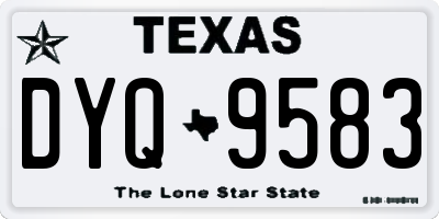 TX license plate DYQ9583