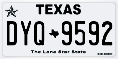 TX license plate DYQ9592