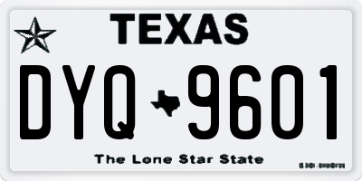 TX license plate DYQ9601
