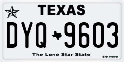 TX license plate DYQ9603