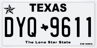 TX license plate DYQ9611