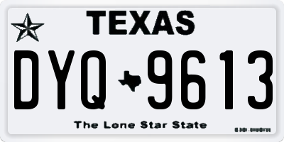 TX license plate DYQ9613