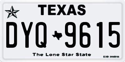TX license plate DYQ9615