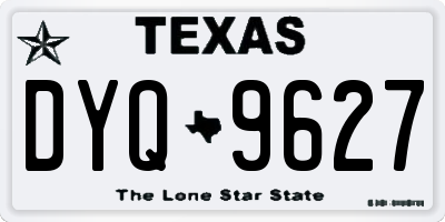 TX license plate DYQ9627