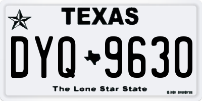 TX license plate DYQ9630