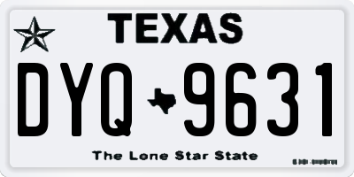 TX license plate DYQ9631