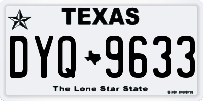 TX license plate DYQ9633