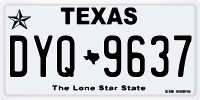 TX license plate DYQ9637