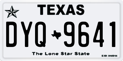 TX license plate DYQ9641