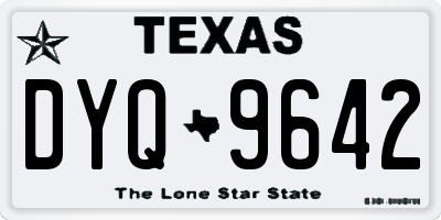 TX license plate DYQ9642