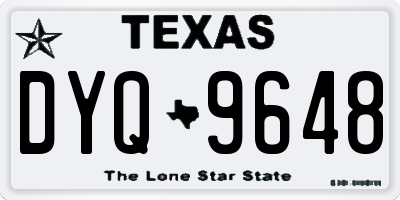 TX license plate DYQ9648