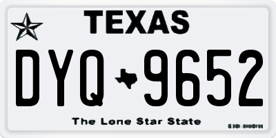 TX license plate DYQ9652