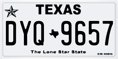 TX license plate DYQ9657