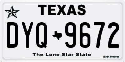 TX license plate DYQ9672