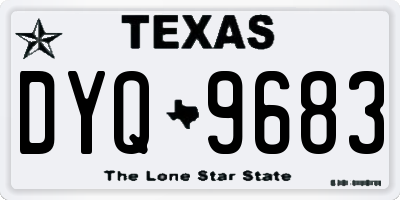 TX license plate DYQ9683
