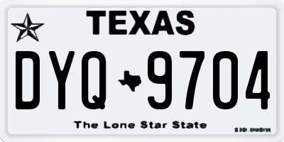 TX license plate DYQ9704