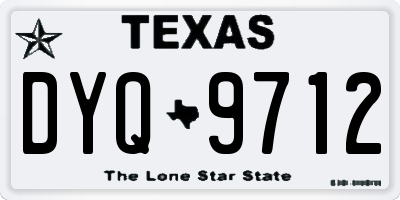 TX license plate DYQ9712