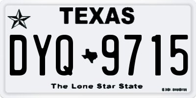TX license plate DYQ9715
