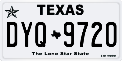 TX license plate DYQ9720