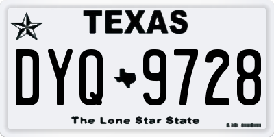 TX license plate DYQ9728