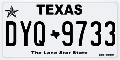 TX license plate DYQ9733