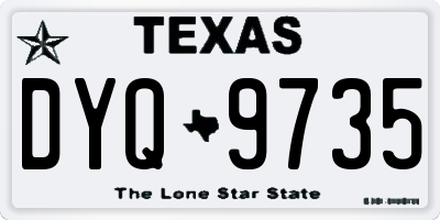 TX license plate DYQ9735