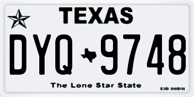 TX license plate DYQ9748