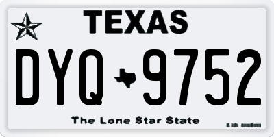 TX license plate DYQ9752