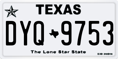 TX license plate DYQ9753