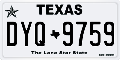 TX license plate DYQ9759