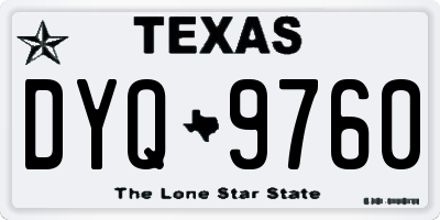 TX license plate DYQ9760