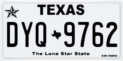 TX license plate DYQ9762