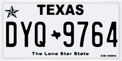 TX license plate DYQ9764