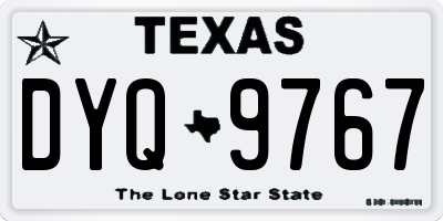 TX license plate DYQ9767