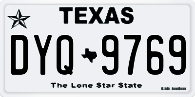 TX license plate DYQ9769