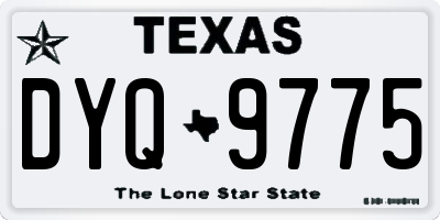 TX license plate DYQ9775