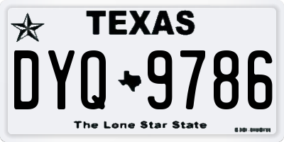 TX license plate DYQ9786
